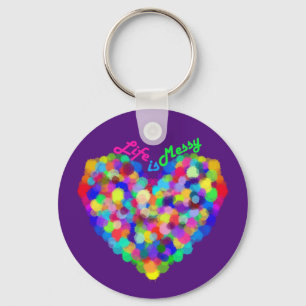 Life is Messy (Paint Gun Heart) Key Ring