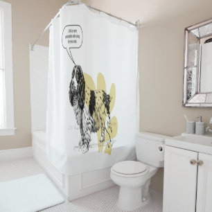 Life is More Enjoyable With a Dog By Your Side Shower Curtain