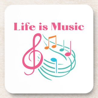 Life is Music with Dancing Notes Coaster