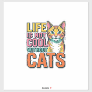 Life Is Not Cool Without Cats Vintage Cat Shirt De
