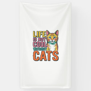 Life Is Not Cool Without Cats Vintage Cat Shirt De Banner