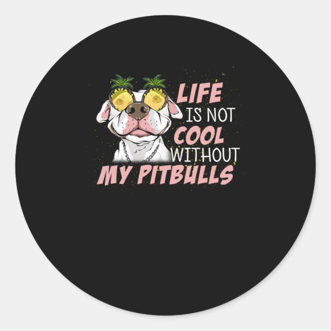 Life is not cool without my BITBULLS Classic Round Sticker (Front)