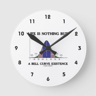 Life Is Nothing But A Bell Curve Existence (Stats) Round Clock