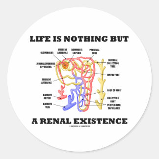 Life Is Nothing But A Renal Existence Classic Round Sticker