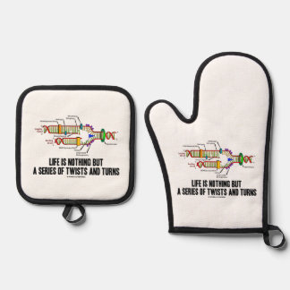 Life Is Nothing But A Series Of Twists & Turns DNA Oven Mitt & Pot Holder Set