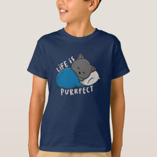 Life is Purrfect - Sleeping Cat T-Shirt