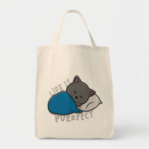 Life is Purrfect - Sleeping Cat Tote Bag