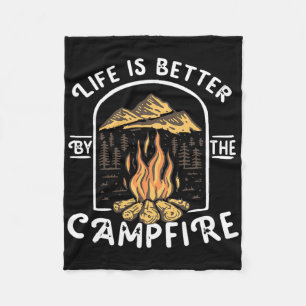 Life Is Really Good Around The Campfire Camping Sh Fleece Blanket