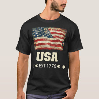 Life Is Really Good Distressed Usa Flag 4Th Of Jul T-Shirt