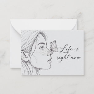 Life is Right Now Fine Line Art Print with Freckle Card