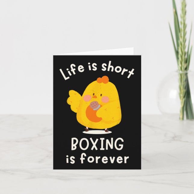 Life Is Short Boxing Is Forever Training Motivatio Card (Front)