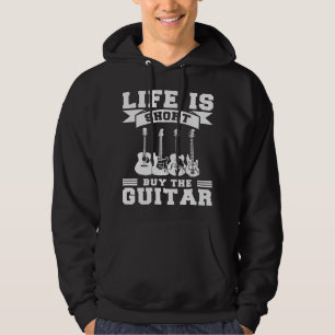 Life is Short Buy the Guitar Mens Graphic Hoodie