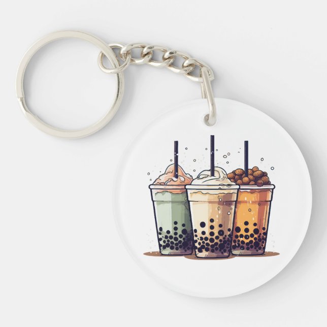 Life is short, drink the boba key ring (Front)