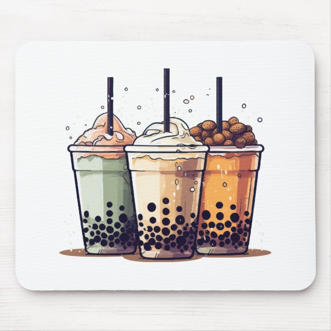 Life is short, drink the boba mouse mat (Front)