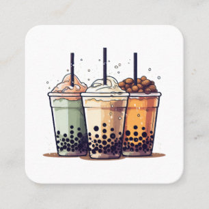 Life is short, drink the boba square business card