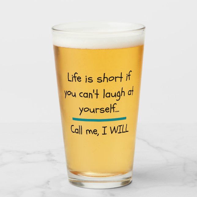 Life is Short Funny Saying Quote Novelty Glass (Front Filled)