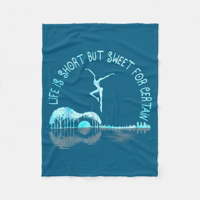 Life Is Short Guitar But Sweet For Certain  Fleece Blanket (Front)