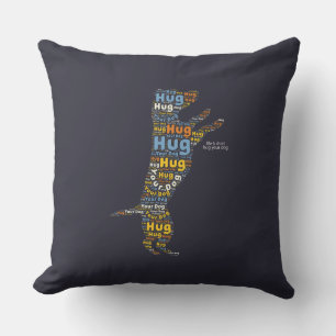 Life Is Short Hug Your Dog Typography Cushion