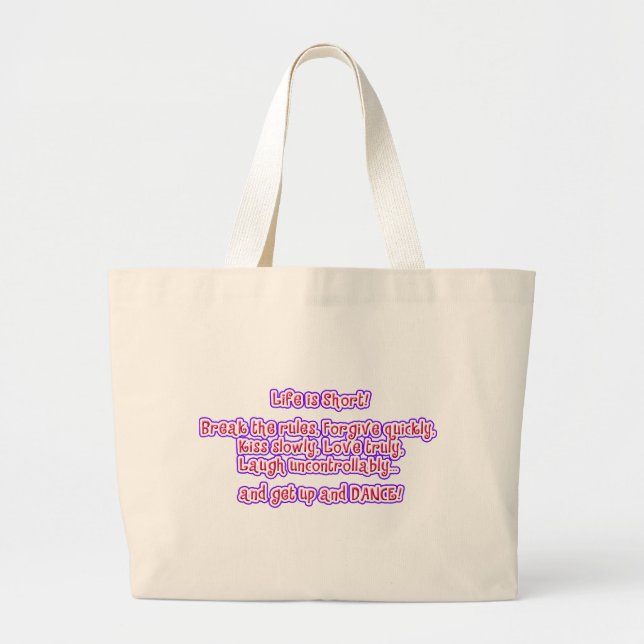 Life is Short Large Tote Bag (Front)