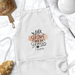 Life Is Short Lick The Spoon Watercolor Quote Standard Apron<br><div class="desc">Life Is Short Lick The Spoon Watercolor Quote Adult Apron. Cute chef apron with a wooden spoon and a funny cooking humour quote. Personalise this custom cook humour design with your own name or text.</div>