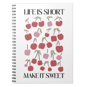 Life Is Short Make It Sweet Quote Boho Wildflower  Notebook