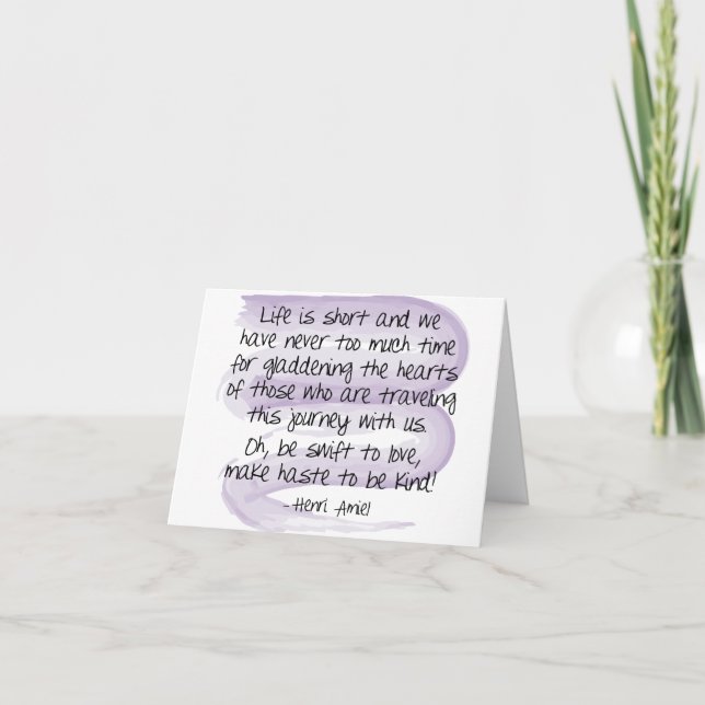 Life is short - Note Card (Front)