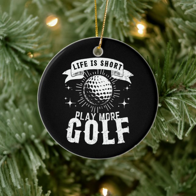 Life is Short. Play More Golf Ceramic Tree Decoration (Tree)