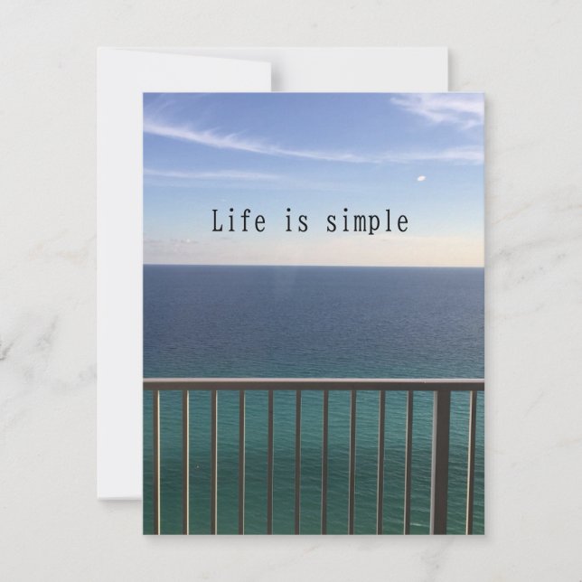 Life is simple card (Front)