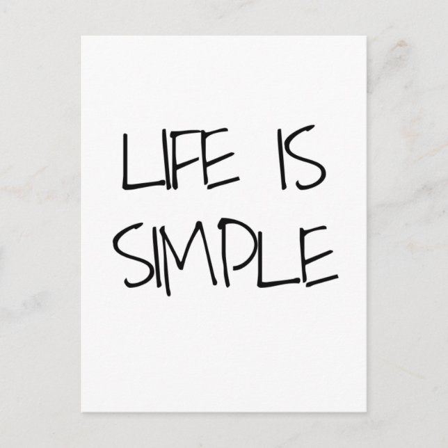 Life Is Simple Inspirational Postcard (Front)