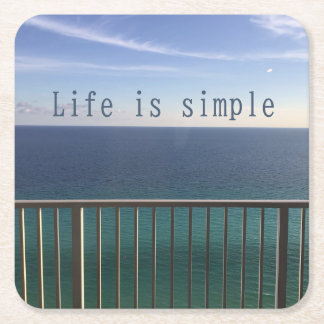 Life is simple square paper coaster