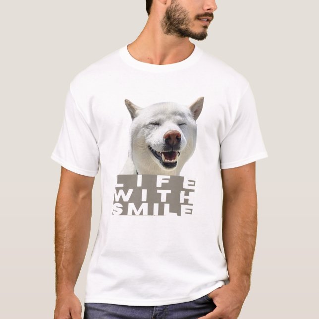 LIFE IS SMILE dog T-Shirts  (Front)