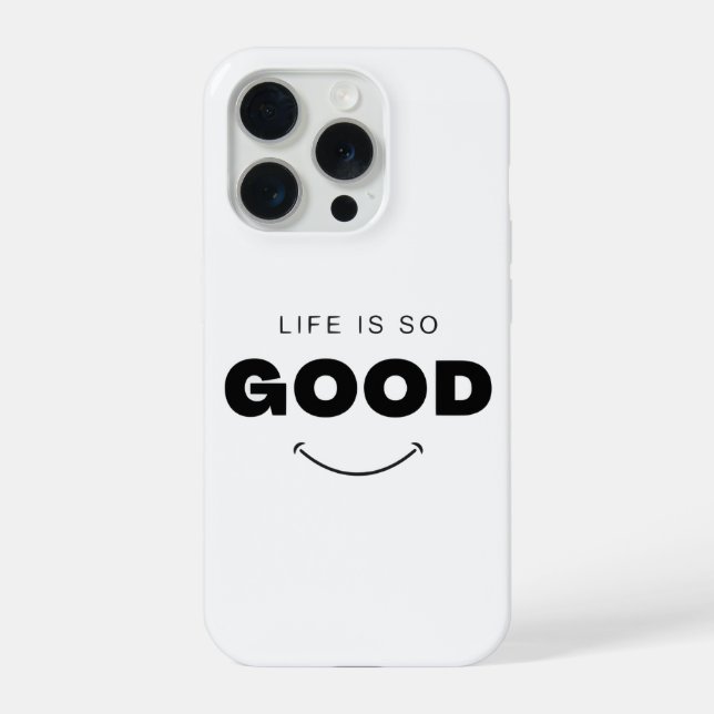 Life Is So Good Aesthetic Smiley Face iPhone Case  (Back)