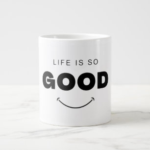 Life Is So Good Smiley Face Coffee Mug Aesthetic