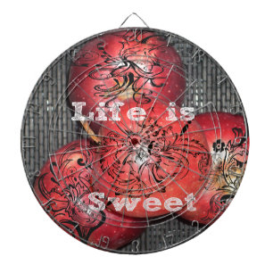 Life is Sweet: Apple and Floral Motif Design Dartboard