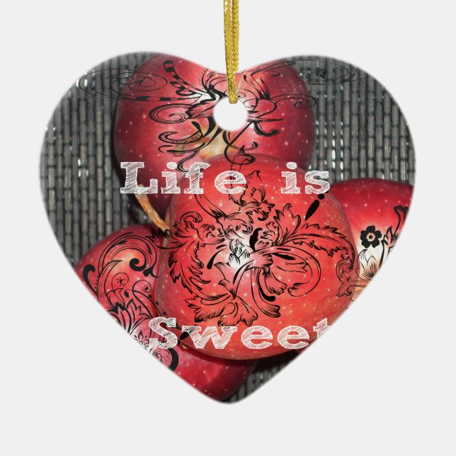 Life is Sweet Ceramic Tree Decoration (Front)