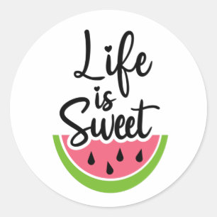 Life is Sweet Classic Round Sticker