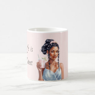 Life is Sweet Female Blue Top Coffee Mug