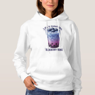 Life Is Sweet Like Blueberry Boba Hoodie