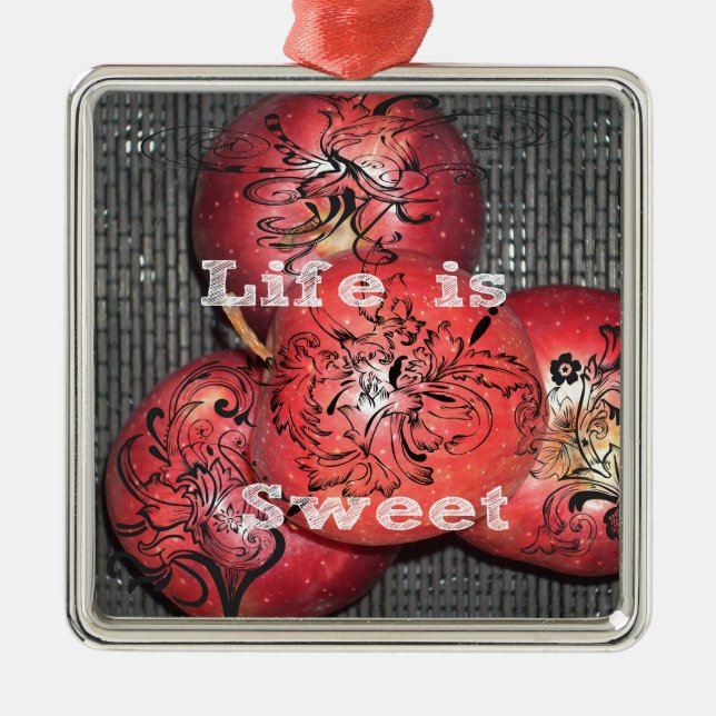 Life is Sweet Metal Tree Decoration (Front)