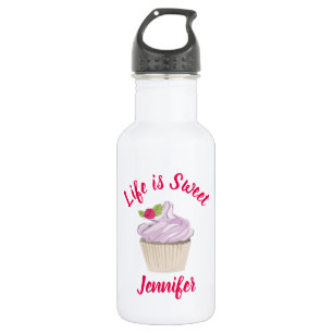 Life is Sweet Pink Cupcake Custom 532 Ml Water Bottle