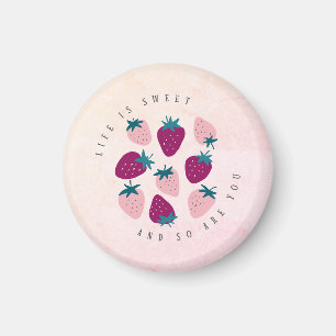Life Is Sweet Strawberry Fridge  Magnet