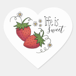 Life is Sweet Strawberry stickers (sheet of 20)
