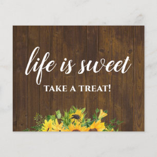 Life is Sweet Take a Treat Rustic Wedding Sign