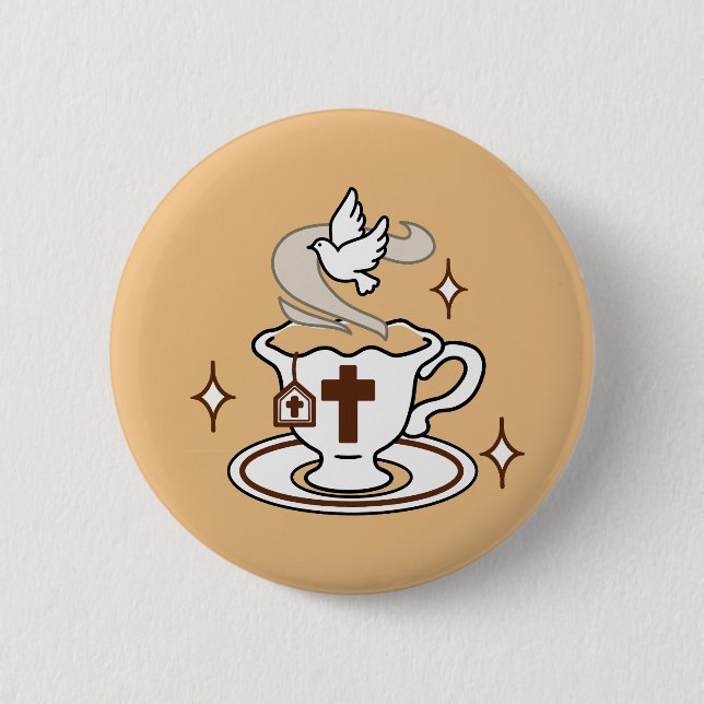 Life Is Sweet with Jesus – Christian Faith Tea Cup 6 Cm Round Badge (Front)