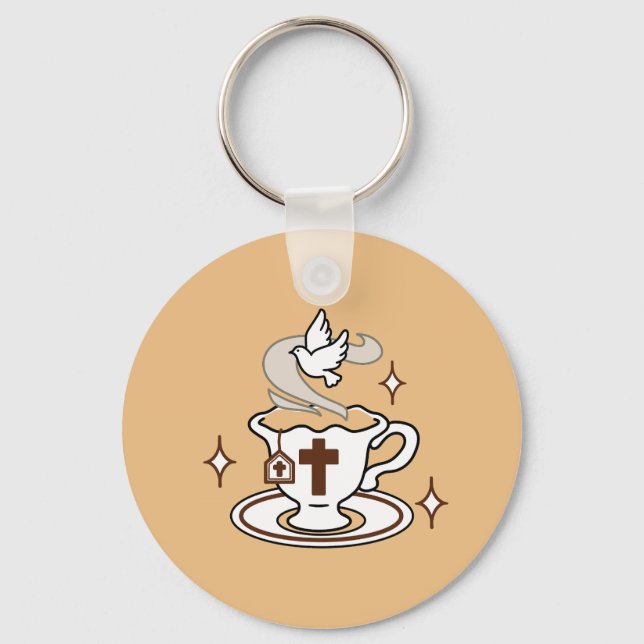 Life Is Sweet with Jesus – Christian Faith Tea Cup Key Ring (Front)