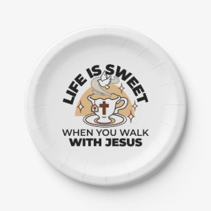 Life Is Sweet with Jesus – Christian Faith Tea Cup Paper Plate