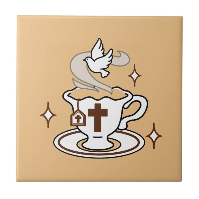 Life Is Sweet with Jesus – Christian Faith Tea Cup Tile (Front)