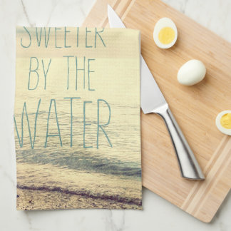 Life Is Sweeter Beach Scene Tea Towel