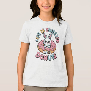Life Is Sweeter With Doughnuts Kids Tri-Blend Shirt