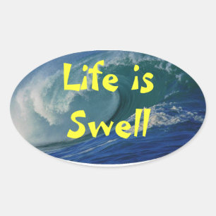 life is swell oval sticker